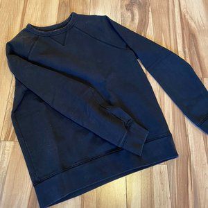 Everlane Unisex French Terry Crew in Washed Black